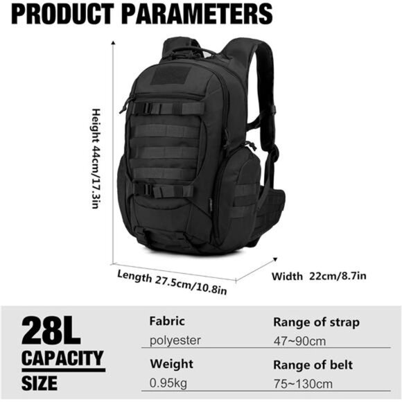Tactical Backpack for Men,Military Molle Backpack for Hiking,Motorcycle Backpack - Picture 2 of 8